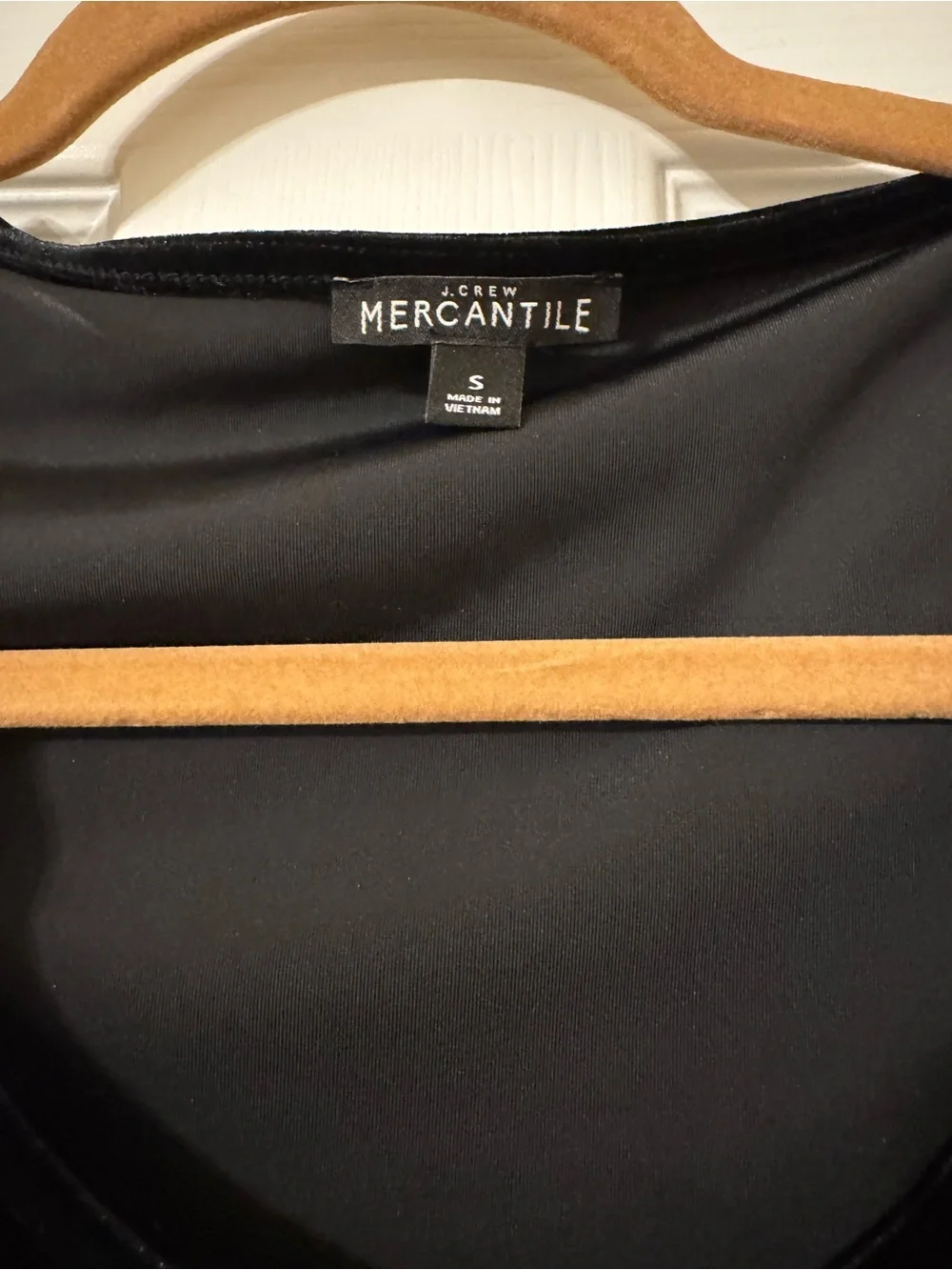 J. Crew Black Velvet Long Sleeve Scoop Bodysuit